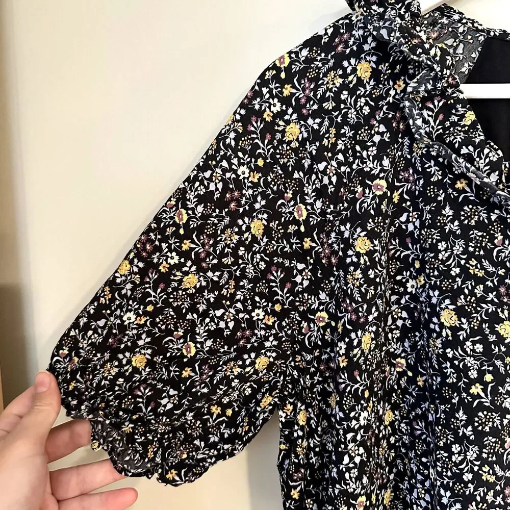 Madewell Ruffle Button-Front Trapeze Dress in Folkmagic Floral - Picture 5 of 8